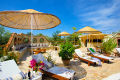 Comfortable sunloungers by the pool