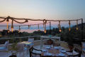 The raised dining terrace